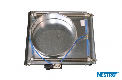 Blast gate NPG Ø 100 mm pneum. 24V, straight, galv.