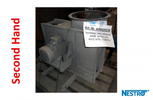 Ventilator VRZ 400/63/4 WNB d=350 mm, 4910 m³/h, 1338 Pa